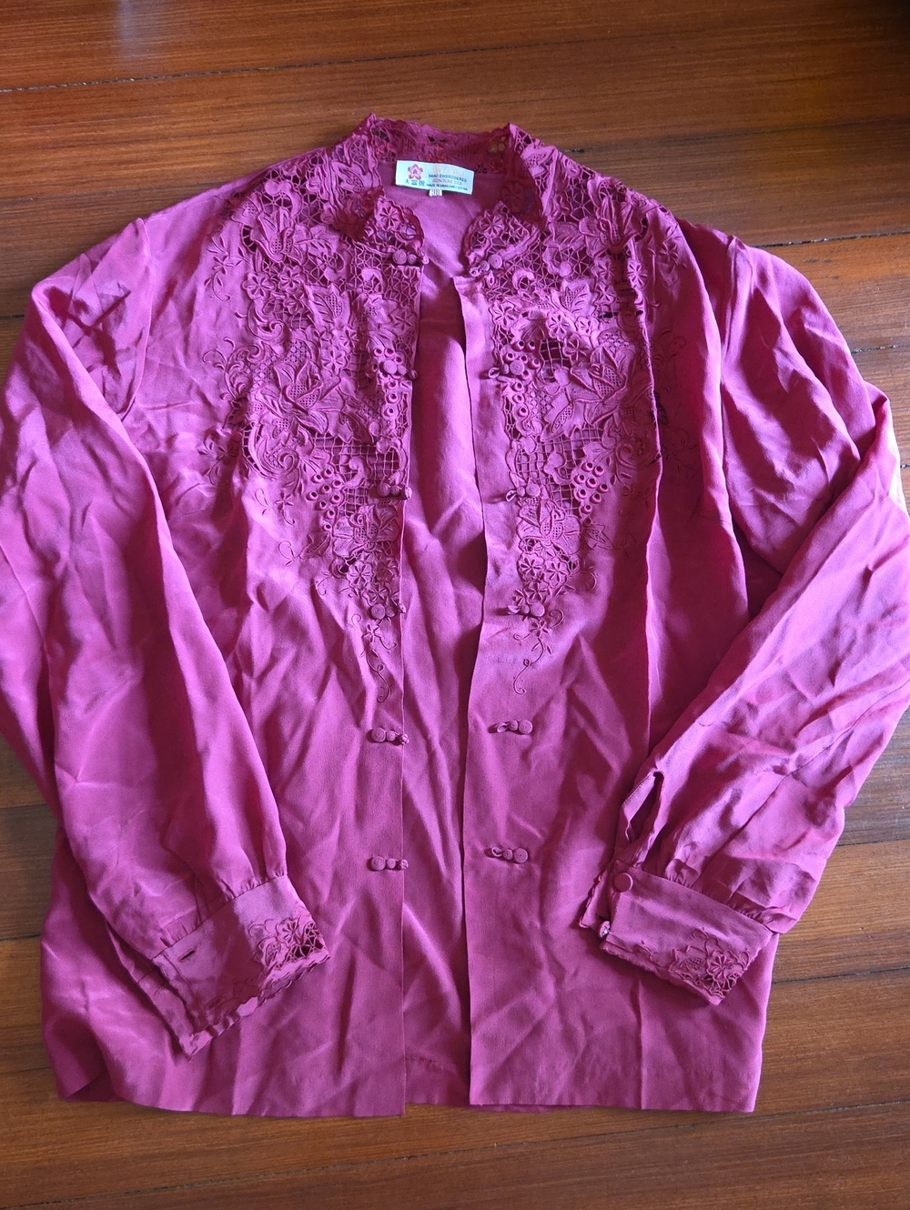 Vintage Embroidered Silk Blouse